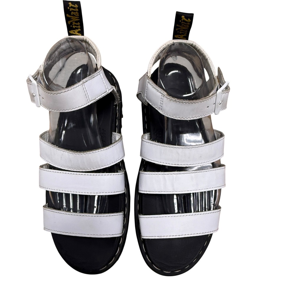 Dr. Martens Blaire White Leather Gladiator Platform Sandals Womens 9 JY004 SK12T - Picture 2 of 8